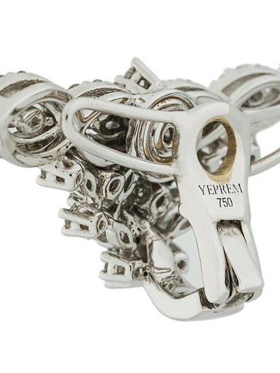 Shop Yeprem 18kt Gold Diamond Cluster Earrings In Metallic