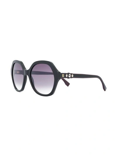 Shop Fendi Eyewear Runde Sonnenbrille - Lila In Purple