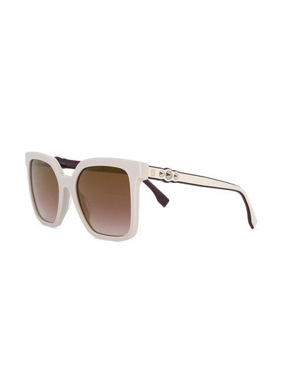 Shop Fendi Oversized Sunglasses In White