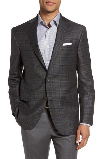 David Donahue Connor Classic Fit Plaid Wool Sport Coat In Mid Grey ...