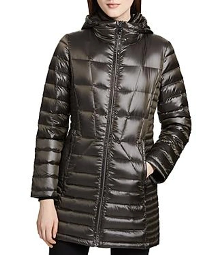 Shop Calvin Klein Packable Down Coat In Pearlized Loden