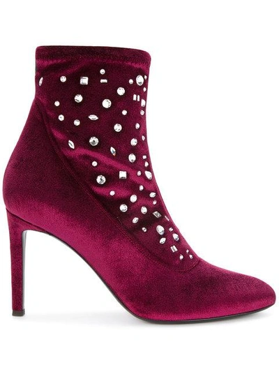 Shop Giuseppe Zanotti Dazzling Celeste Booties In Pink