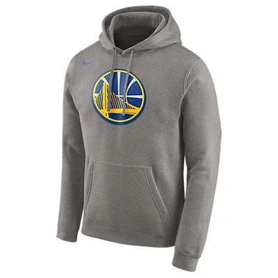 Shop Nike Men's Golden State Warriors Nba Club Logo Fleece Hoodie, Grey