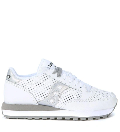 Shop Saucony Sneaker  Jazz Limited Edition In Pierced White Leather In Bianco