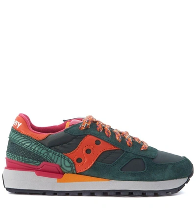 Shop Saucony Sneaker  Shadow Limited Edition In Green Suede And Nylon In Multicolor