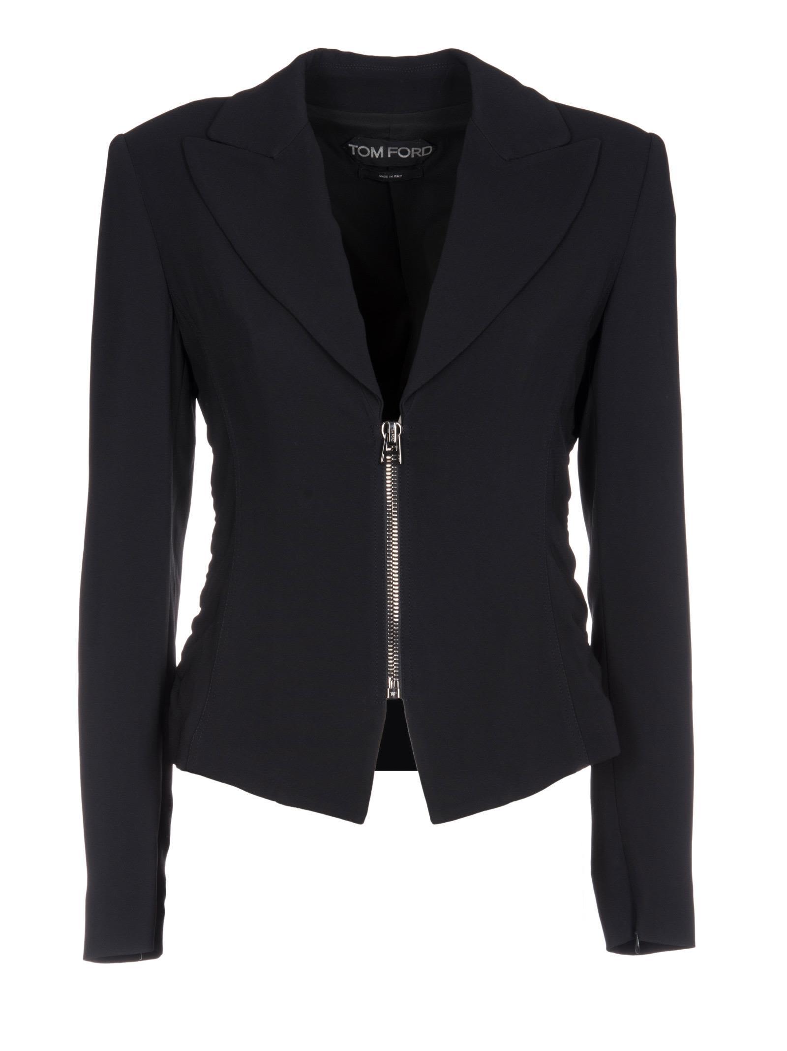 Tom Ford Zipped Fitted Blazer In Black | ModeSens