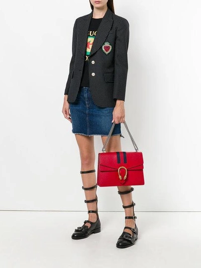 Shop Gucci Dionysus Web Shoulder Bag In Red