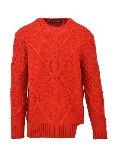 Shop Neil Barrett Cable Knit Jumper In Red