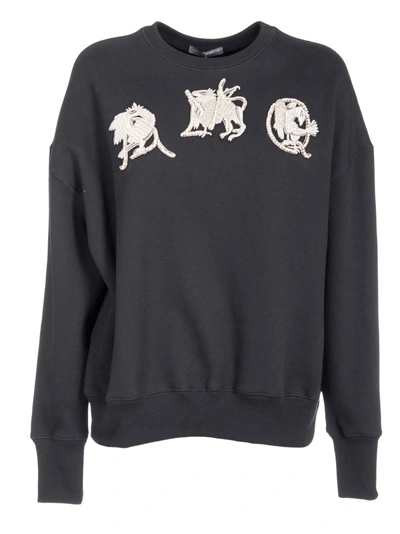 Shop Alexander Mcqueen Embroidered Sweatshirt In Black