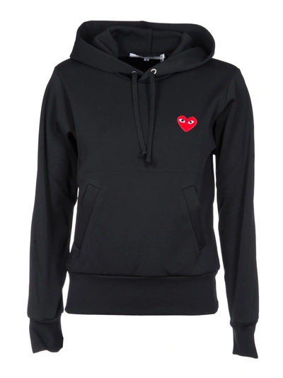 Shop Comme Des Garçons Play Comme Des Garçons Logo Patch Hoodie