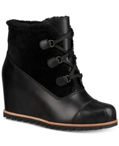 Shop Ugg Women's Alasdair Wedge Ankle Booties In Black