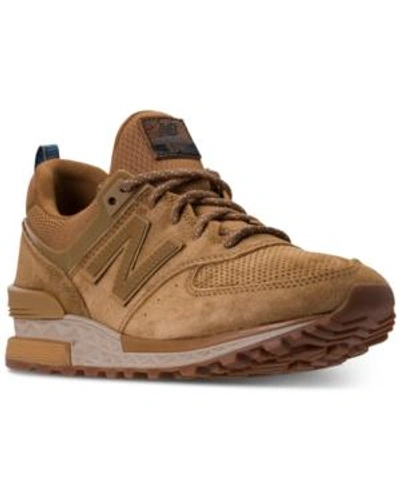 Shop New Balance Men's 574 Suede Casual Sneakers From Finish Line In Beige