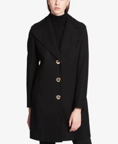 Shop Calvin Klein Oversized-collar Walker Coat In Black