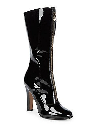 Shop Valentino Classic Leather Mid-calf Boots