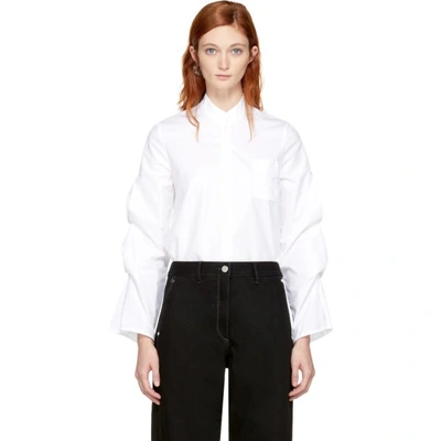 Shop Vejas White Gathered Puff Sleeve Blouse