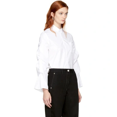 Shop Vejas White Gathered Puff Sleeve Blouse