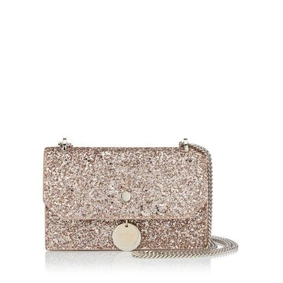 Shop Jimmy Choo Finley Ballet Pink Shadow Coarse Glitter Fabric Cross Body Mini Bag