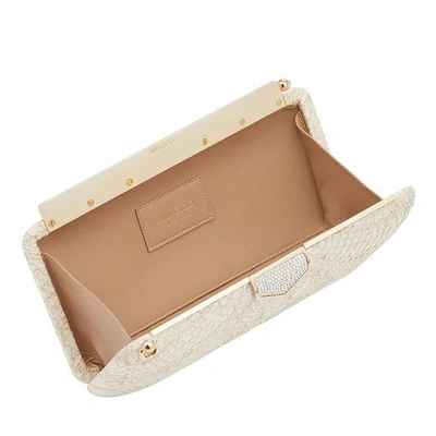 Shop Jimmy Choo Ellipse Champagne Sparkly Lace Clutch Bag