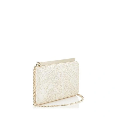 Shop Jimmy Choo Ellipse Champagne Sparkly Lace Clutch Bag