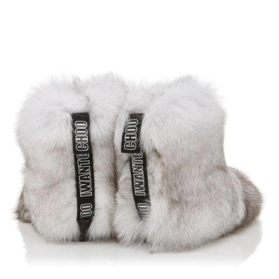 Shop Jimmy Choo Dalton Flat White Fox Fur Boots With Rabbit Fur Lining