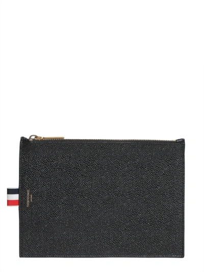 Shop Thom Browne Large Grained Leather Coin Purse In Nero