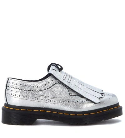 Shop Dr. Martens' 3989 Silver Metal Lace Up With Fringe. In Argento