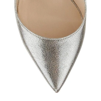 JIMMY CHOO LANCER 100 CHAMPAGNE GLITTER LEATHER POINTY TOE PUMPS, AS WORN BY CARA DELEVINGNE LANCER100GLE S
