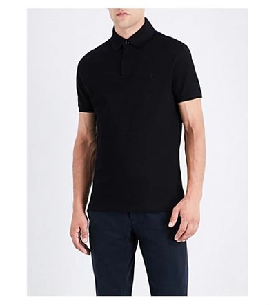 Shop Ralph Lauren Regular-fit Cotton-piqué Polo Shirt In Classic Black