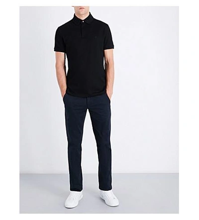 Shop Ralph Lauren Regular-fit Cotton-piqué Polo Shirt In Classic Black
