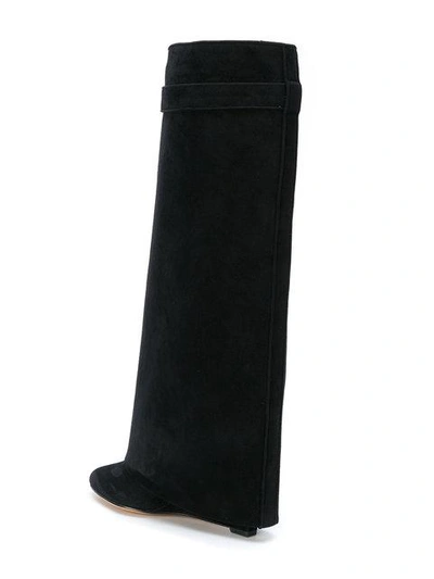 Shop Givenchy Shark Lock Boots In Black