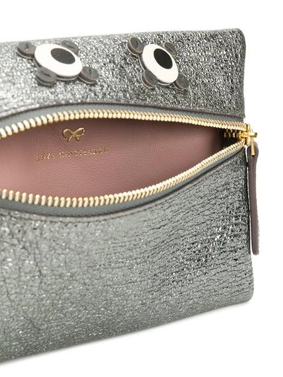 Shop Anya Hindmarch Circulus Eyes Clutch Bag  In Metallic