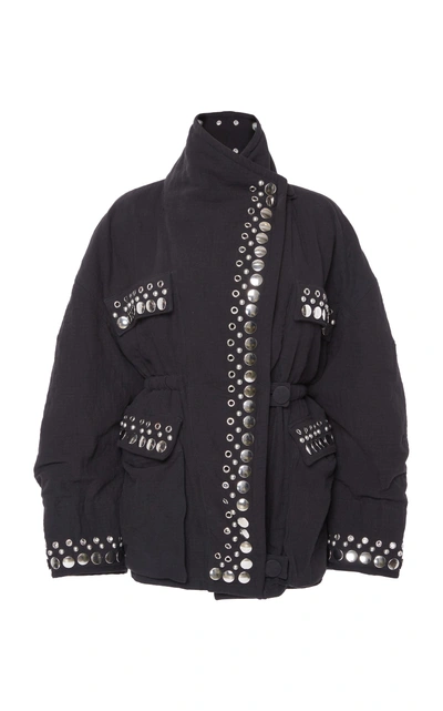 Shop Isabel Marant Emmetis Stud Embellished Jacket In Black