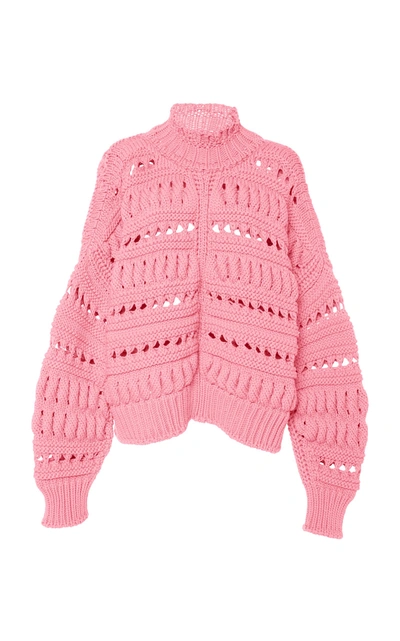 Shop Isabel Marant Zoe Oversized Knit Top In Pink