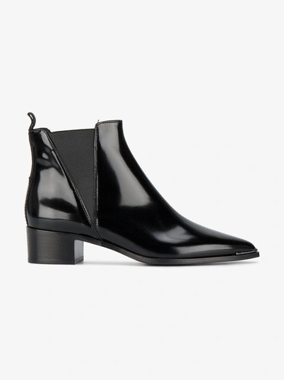 Shop Acne Studios Ladies Black Leather Jensen Ankle Boots, Size: 40