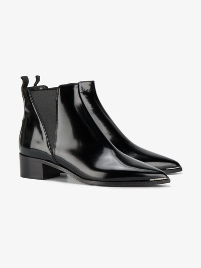 Shop Acne Studios Ladies Black Leather Jensen Ankle Boots, Size: 40