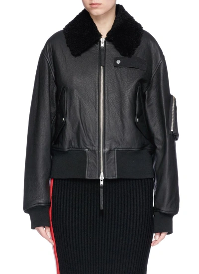 Shop Public School 'guila' Lambskin Leather Jacket