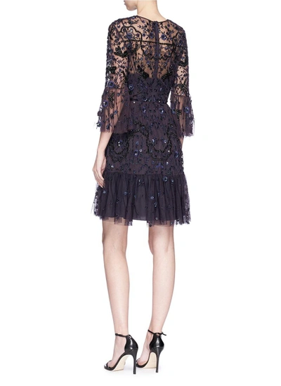 Shop Needle & Thread 'dragonfly' Embellished Floral Embroidery Mesh Dress