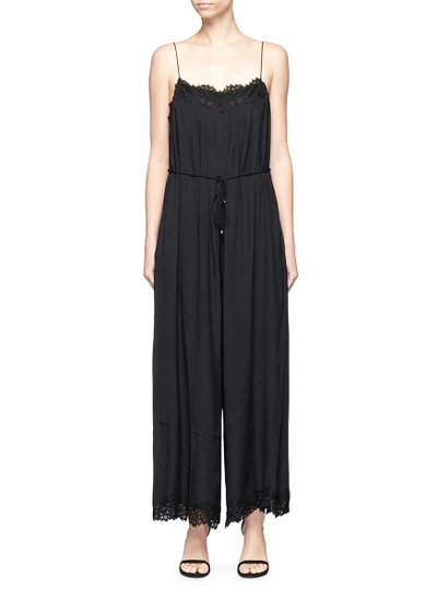 Zimmermann Lace Trim Crepe Jumpsuit