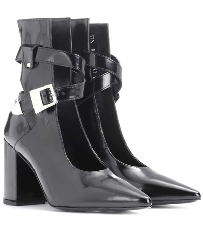 Shop Self-portrait Kult Glossed-leather Ankle Boots