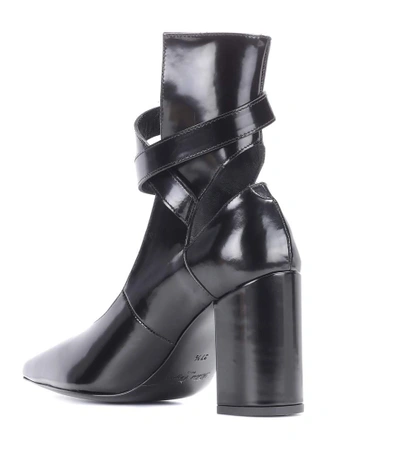 Shop Self-portrait Kult Glossed-leather Ankle Boots