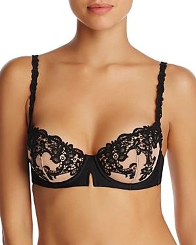 Shop Simone Perele Saga Lace Mesh Demi Bra In Black