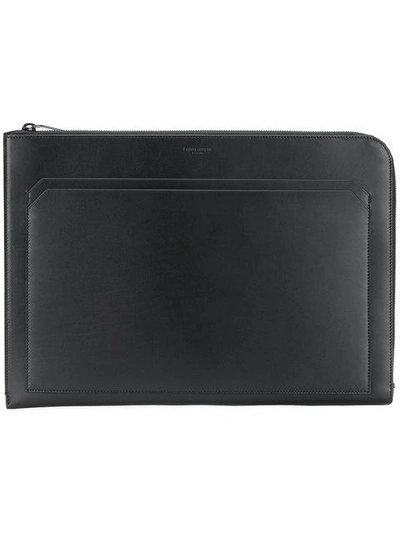 Shop Saint Laurent Zipped Tablet Sleeve Bag In Black