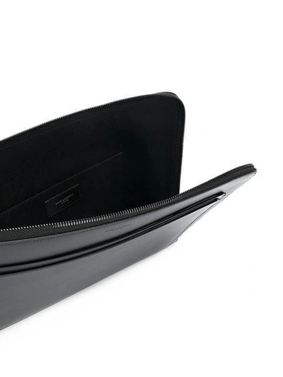 Shop Saint Laurent Zipped Tablet Sleeve Bag In Black