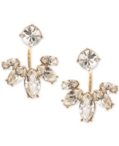 Marchesa Gold-tone Clear & Rose Crystal Jacket Earrings In Gold