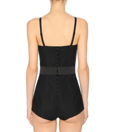 Shop Dolce & Gabbana Satin Bodysuit In Black