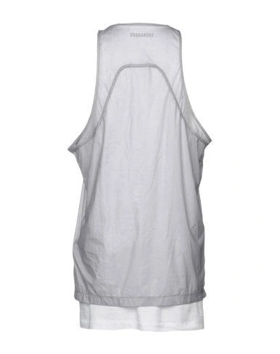 Shop Dsquared2 Tank Tops In Light Grey