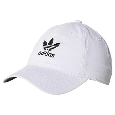 Shop Adidas Originals Adidas Women's Originals Precurved Washed Strapback Hat In White