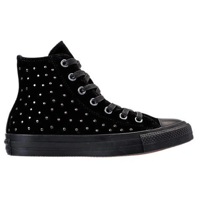 Converse Women's Chuck Taylor Hi Velvet Stud Casual Sneakers From Finish  Line In Black | ModeSens