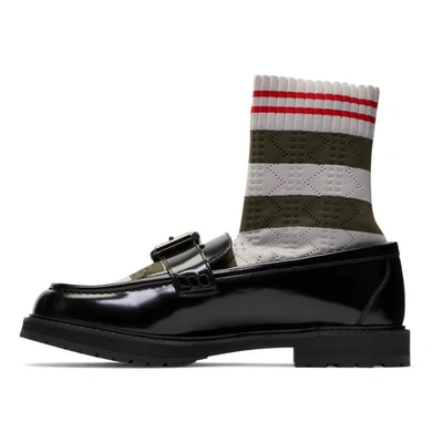 Shop Fendi Black Scuba Sock Loafers