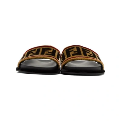 Shop Fendi Multicolor Velvet 'forever ' Slides